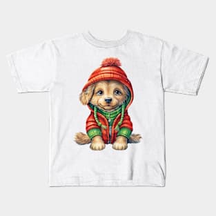 Knitted Christmas Dog Kids T-Shirt